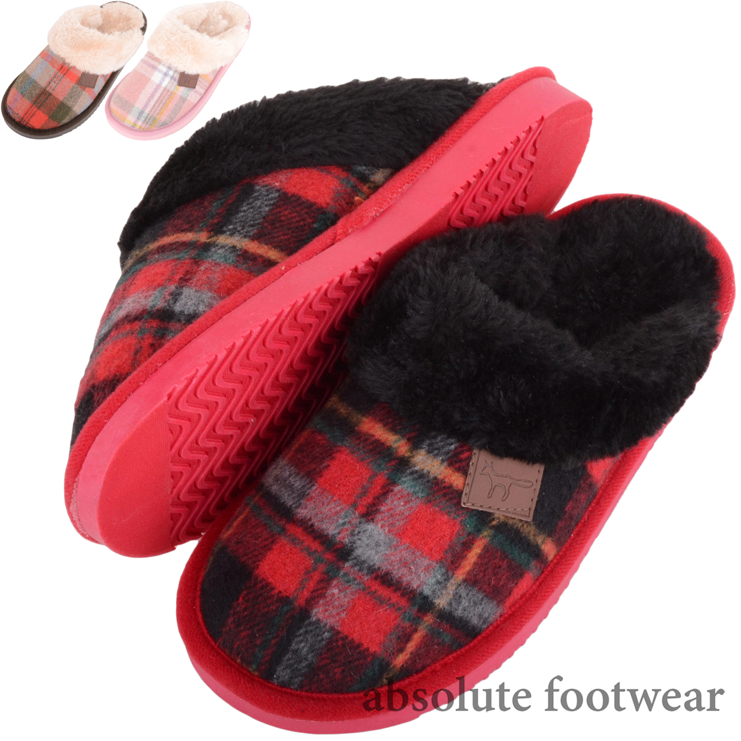 tartan slippers womens