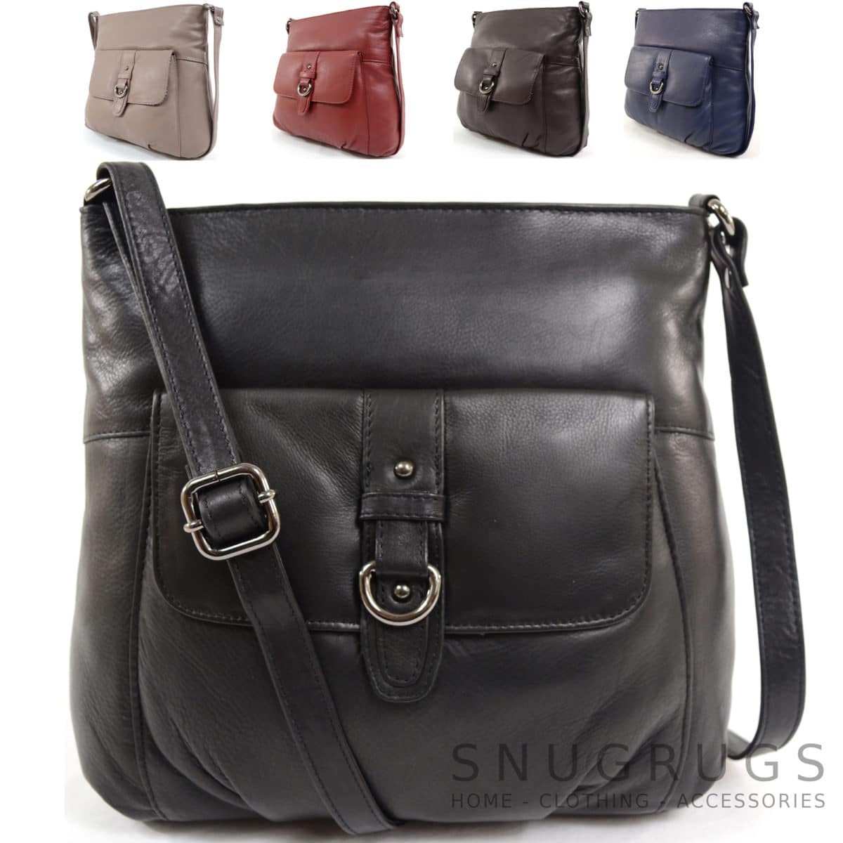 Jackie - Soft Leather Shoulder / Cross Body Bag - Snugrugs