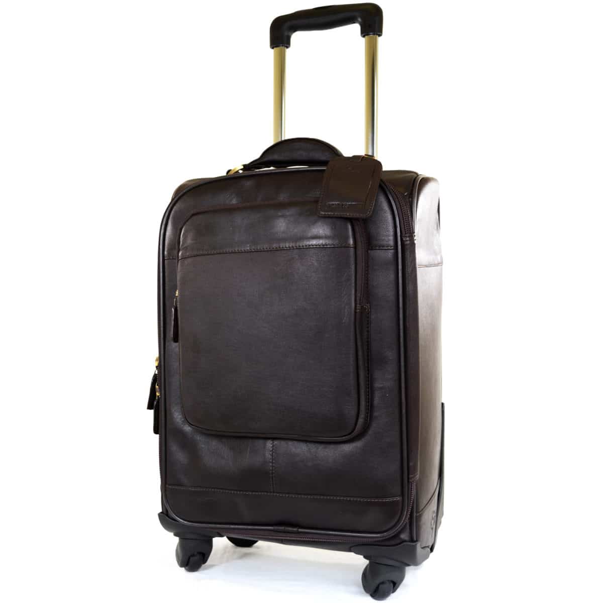 Leather Wheeled Trolley Case - Brown SNUGRUGS