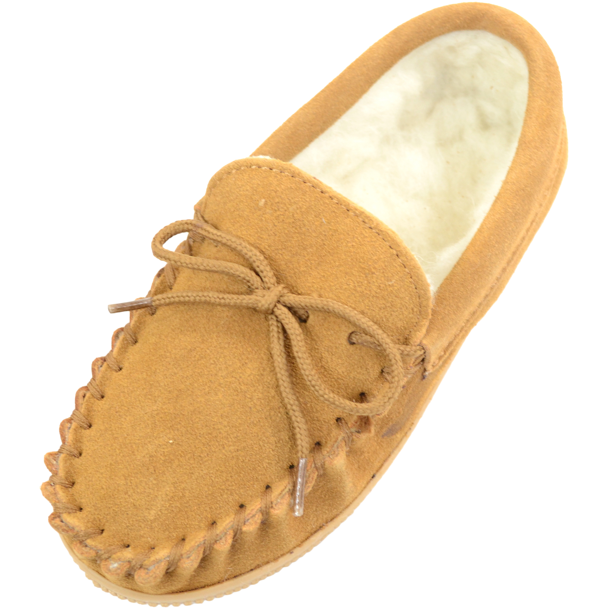 Kids Wool Lined Moccasins - Biscuit - Snugrugs