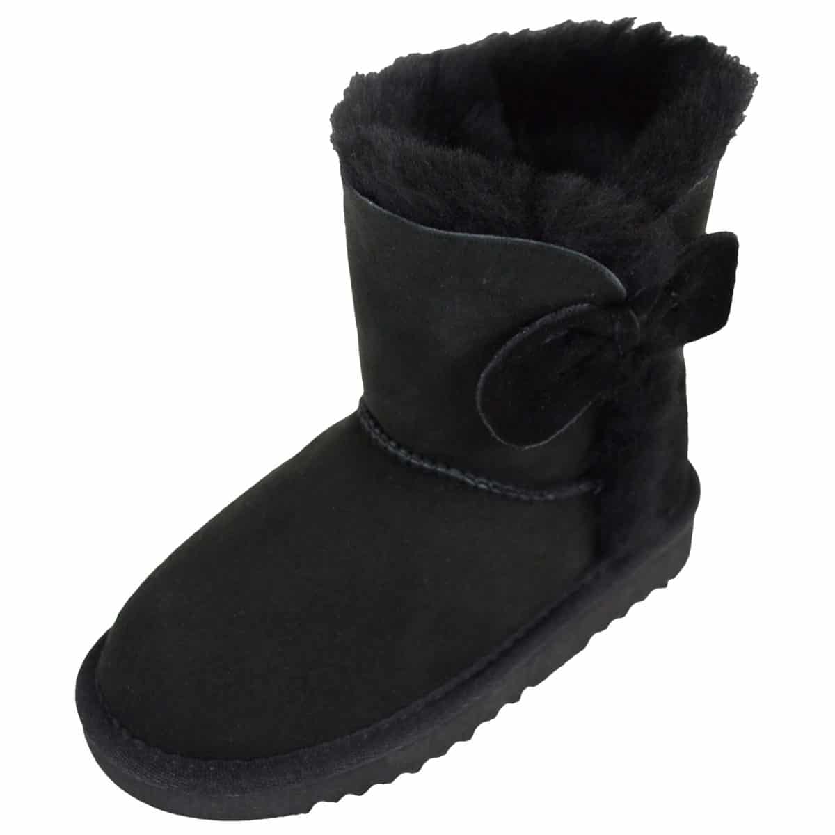 Childrens Sheepskin Boots – Bow Feature 