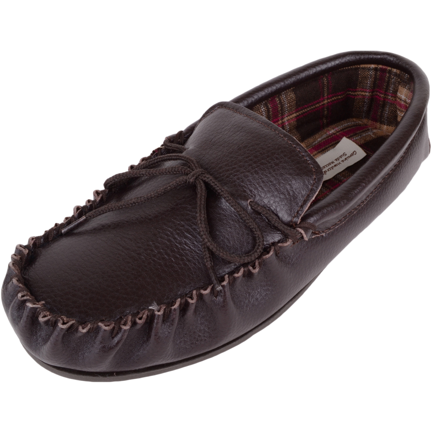 leather moccasins with rubber sole
