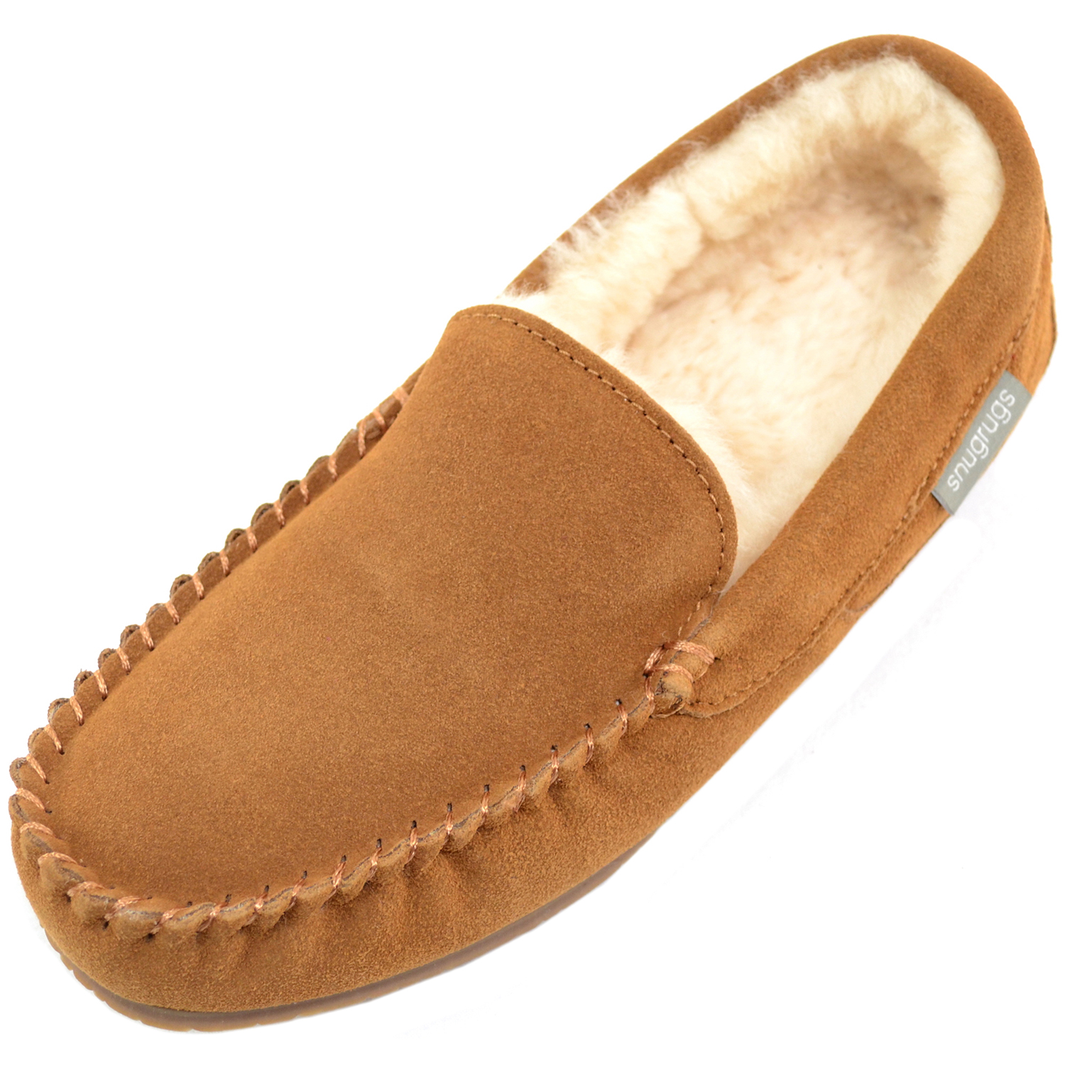 mens lambswool moccasin slippers