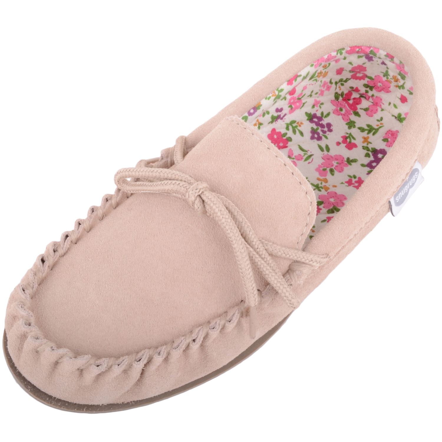 Ladies Moccasin Slipper – Suede Outer 