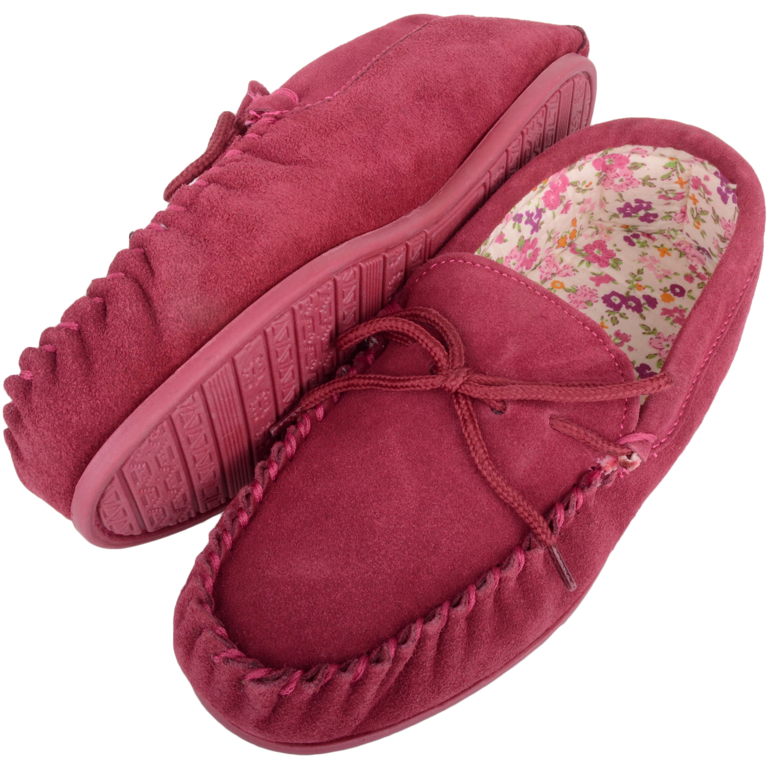 Ladies Moccasin Slipper – Suede Outer 