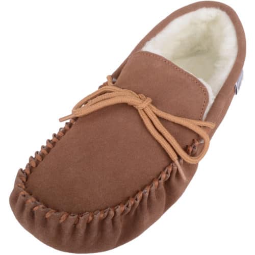 mens moccasin slippers size 14