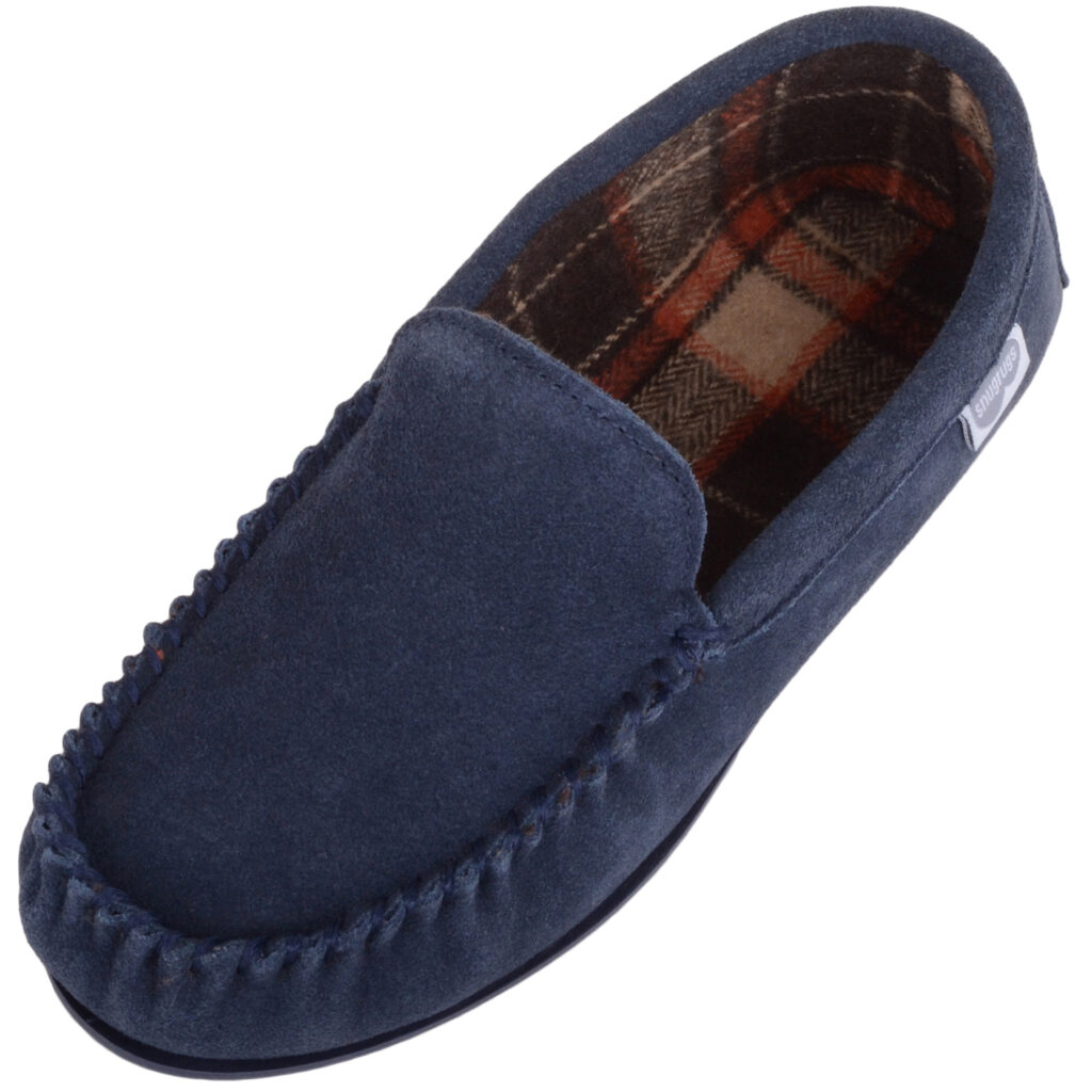 Mens Moccasin Slippers | Wool Lined - Suede & Leather | Snugrugs UK